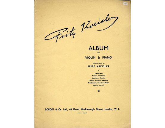 7947 | Album for Violin & Piano - Edition Schott No. 1600 - Six Morceaux choisis
