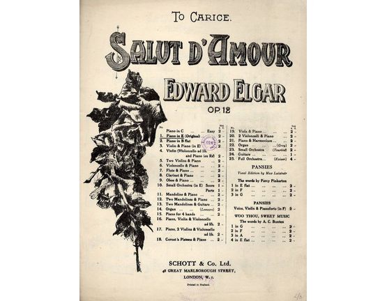 7947 | Salut d'Amour - Liebesgruss -  Op. 12 - Piano in E major (Original)