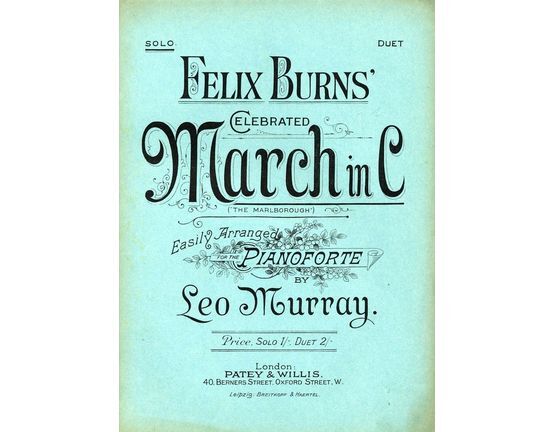 7954 | No. 3 from "Wayside Flowers" -  March In C  -  "The Marlborough"  - Easily arranged for piano