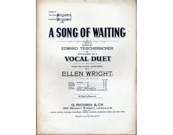 7966 | A Song of Waiting - Vocal Duet in the key of F major