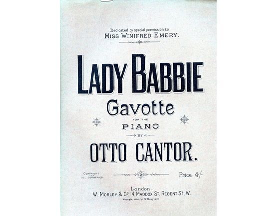 7971 | Lady Babbie - Gavotte for the piano - Dedicated by special permission to Miss Winifred Emery