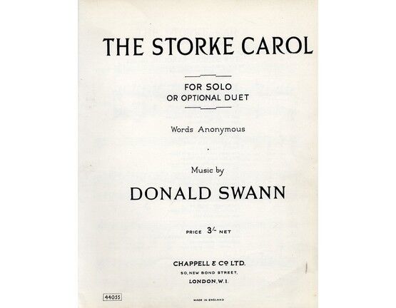7979 | The Storke Carol - For Solo Or Optional Duet - 44055