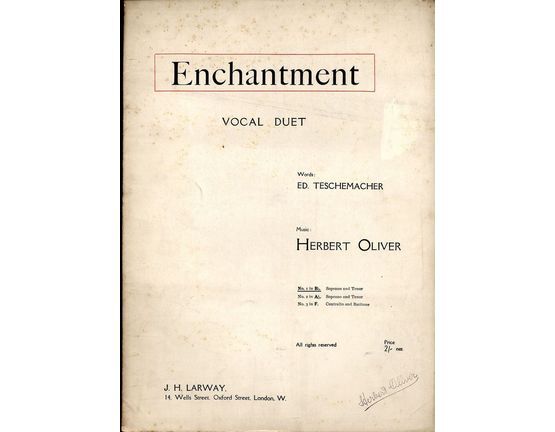 7987 | Enchantment - Vocal Duet - No. 1 in key of B flat  for Soprano and Tenor