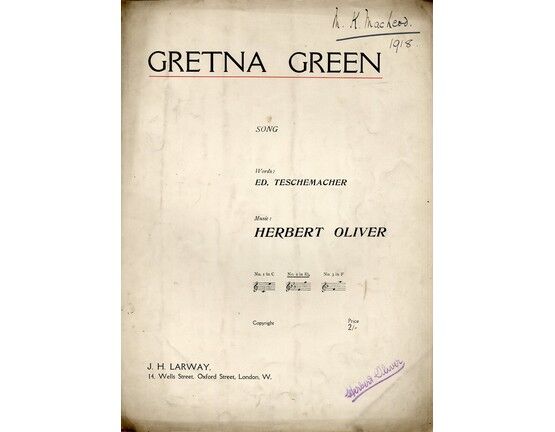 7987 | Gretna Green - Song in the key of E flat major for medium voice