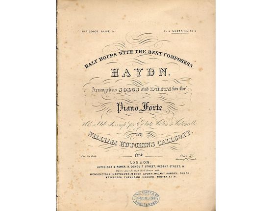8012 | Haydn - Half Hours with the best composers Series - Arranged as Solos and Duets for the Pianoforte - For Piano Duet