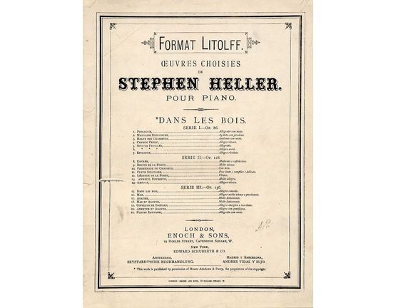 8015 | Oeuvres Choisies de Stephen Heller pour Piano - Serie III - Op. 136