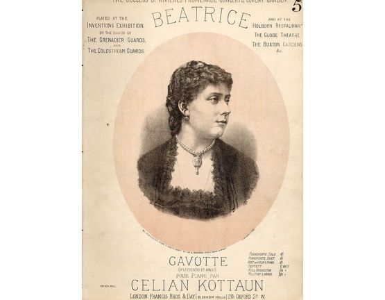8028 | Beatrice - Gavotte for Piano Solo - The Success of Rivieres Promenade Concerts Covent Garden