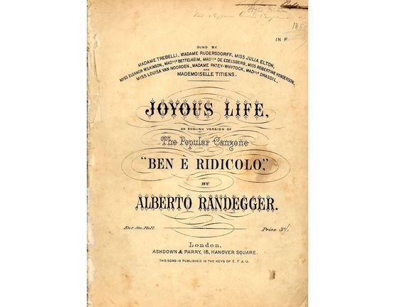 8049 | Joyous Life - An English version of the popular canzone "Ben E Ridicolo" - In the key of F major