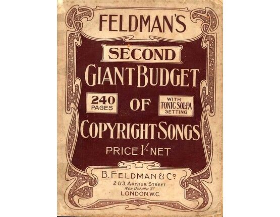 8068 | Feldman's Second Giant Budget of Copyright Songs - With Tonic Sol Fa Setting