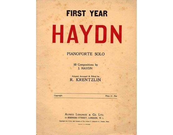 8069 | First Year Haydn - For Pianoforte Solo - 10 Compositions
