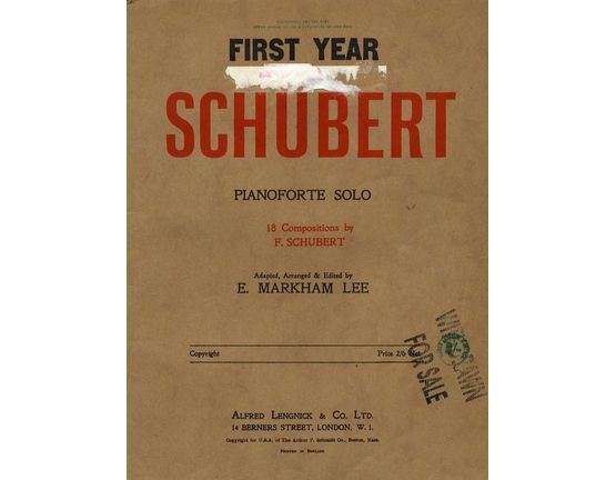 8069 | First Year Schubert - For Pianoforte Solo - 18 Compositions
