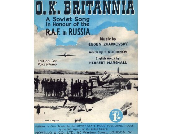 8072 | O.K. Britannia - A Soviet Song in Honour of the R.A.F. in Russia - Edition for Voice & Piano