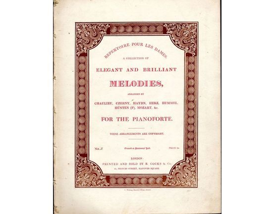 8073 | Repertoire pour les dames - A collection of elegant and brilliant Melodies - No. 2 - For the Pianoforte