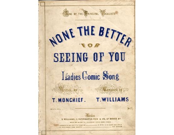 8091 | None the better for seeing of you - Ladies Comic Song