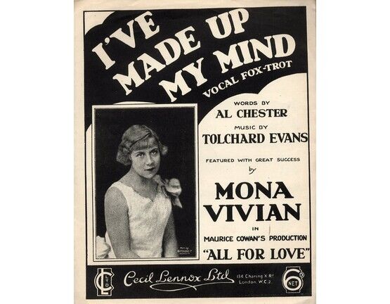 8097 | I've Made Up My Mind - Vocal Fox Trot from "All for Love" - Featuring Mona Vivian