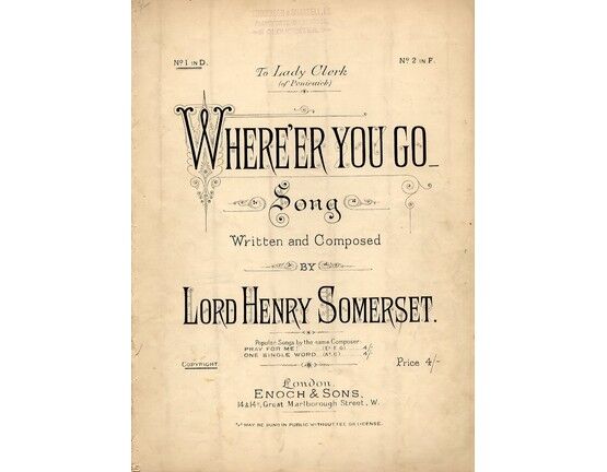 8102 | Where'er You Go - Song in the key of D major for Lower Voice