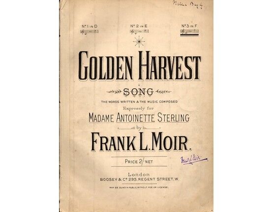 8105 | Golden Harvest - Song in the Key of F Major for High Voice - Composed for Madame Antoinette Sterling
