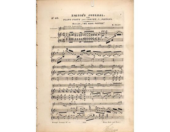 8116 | Koenig's Journal No. 49 - For Cornet a Pistons/Piano