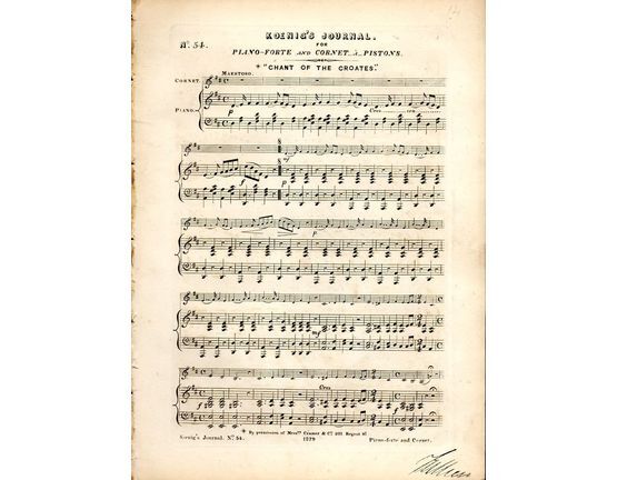 8116 | Koenigs Journal - No. 54 - For Cornet a Pistons/Piano