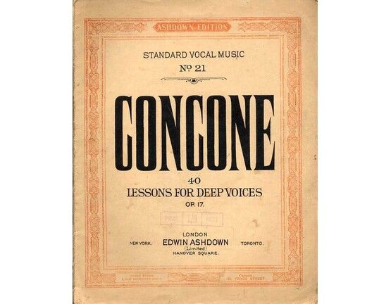 8158 | 40 Lessons for Deep Voices - Op. 17 - Ashdown Edition Standard Vocal Music No. 21