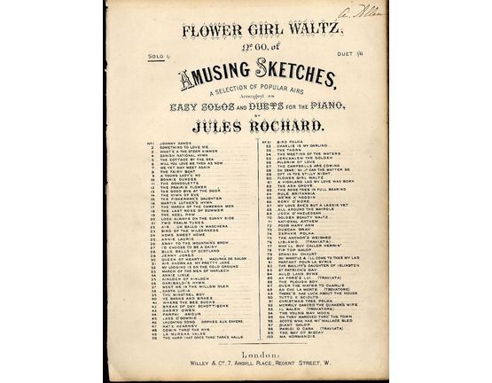 8160 | Flower Girl Waltz - No. 60 of Amusing Sketches Selection of Popular Airs, easy solos and duets for the Piano - For Piano Solo