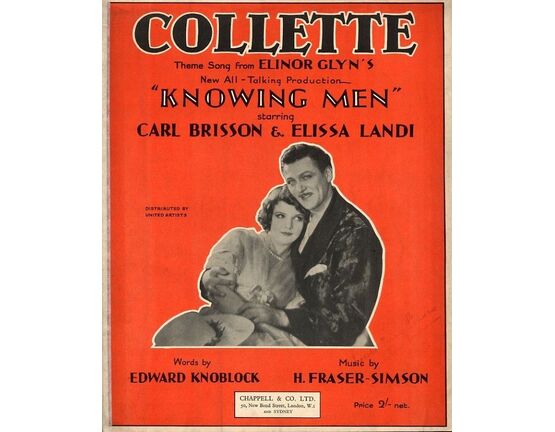 8167 | Collette - Theme song from Elinor Glyn's "Knowing Men"