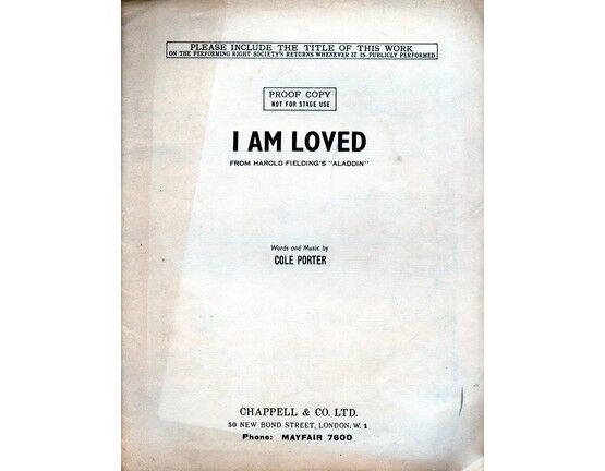 8167 | I am Loved - From Harold Fielding's "Aladdin" - Professional Copy