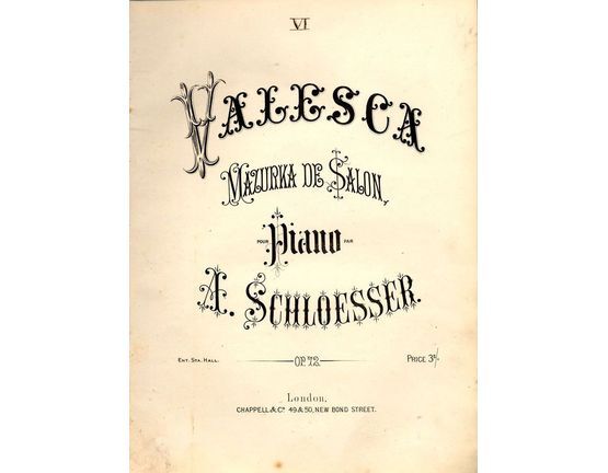 8167 | Valesca - Mazurka de Salon pour Piano - Op. 72