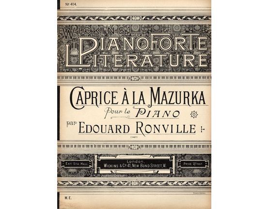 8174 | Caprice a la Mazurka pour le Piano - Wickins Pianoforte Literature Series No. 414