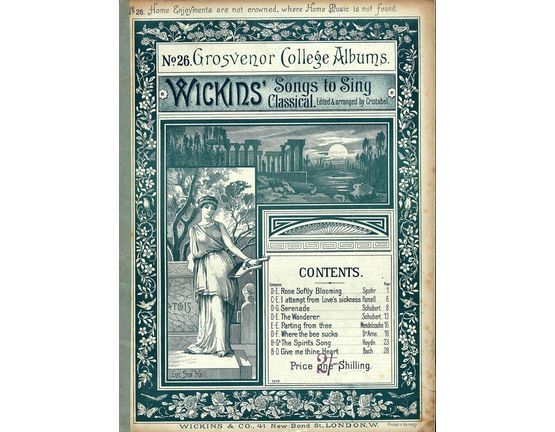 8174 | No. 26 Grosvenor College Albums - Wickins' Classical Songs to Sing
