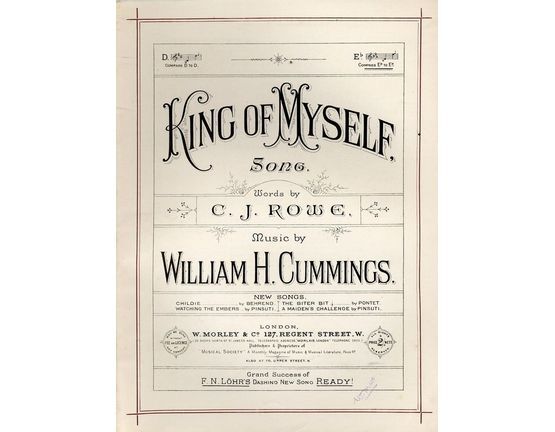 8177 | King of Myself - Song in key of E flat 0 Morley & Co edition no 1560