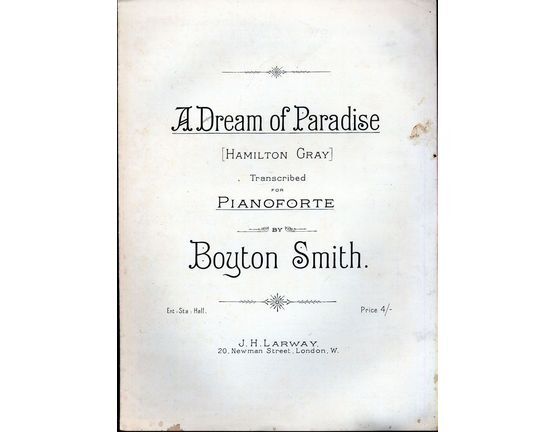 8187 | A Dream of Paradise (Hamilton Gray) - Transcribed fo the Pianoforte