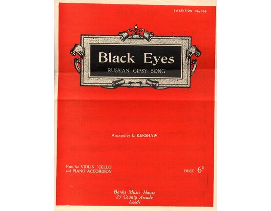 8190 | Black Eyes - Famous Russian Gipsy Song - Parts for Violin, 'Cello and Piano Accordion