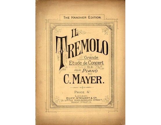 8192 | Il Tremolo - Etude de Concert -  for Piano - Hanover Edition for Piano - Op. 61