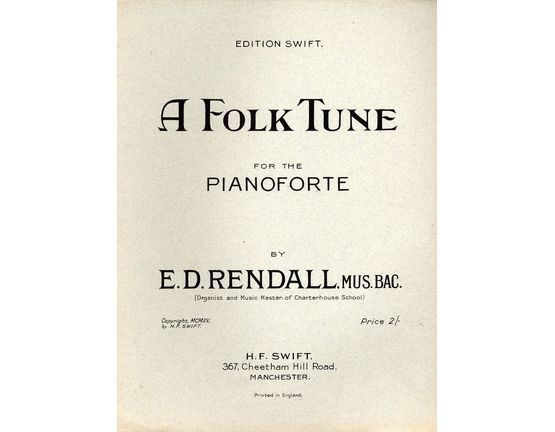 8193 | A Folk Tune - For the Pianoforte - Edition Swift