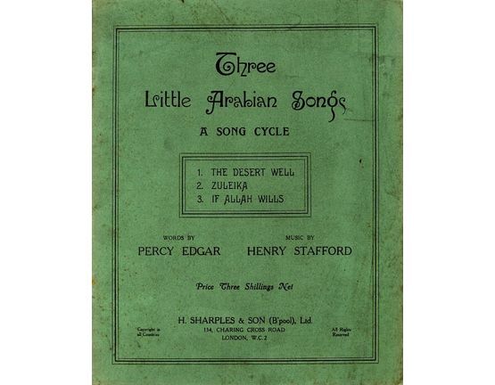 8202 | Three Little Arabian Songs - A Song Cycle - For Contralto & Baritone