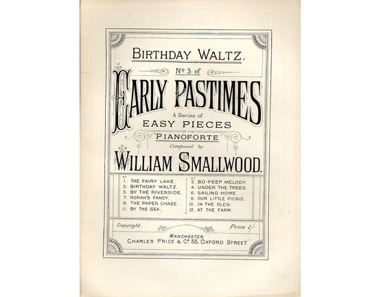 8209 | Birthday Waltz - No. 3 of "Early Pastimes" - A Series of Easy Pieces for the Pianoforte