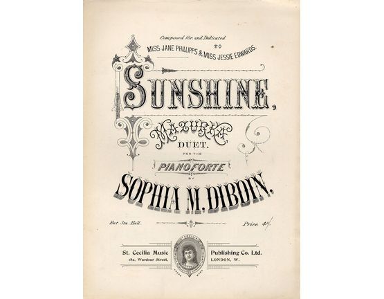 8223 | Sunshine - Mazurka Duet for the Pianoforte - Composed for and Dedicated to Miss Jane Phillips and Miss Jessie Edwards