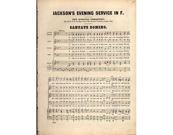 8230 | Jackson's Evening Service in F - No. 551 & 552 of the Musical Treasury