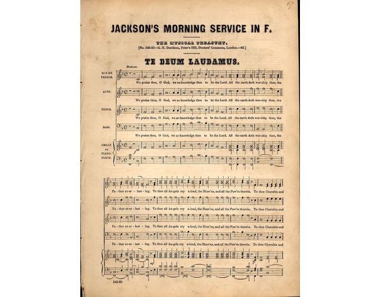 8230 | Jackson's Morning Service in F - No. 549 & 550 of the Musical Treasury