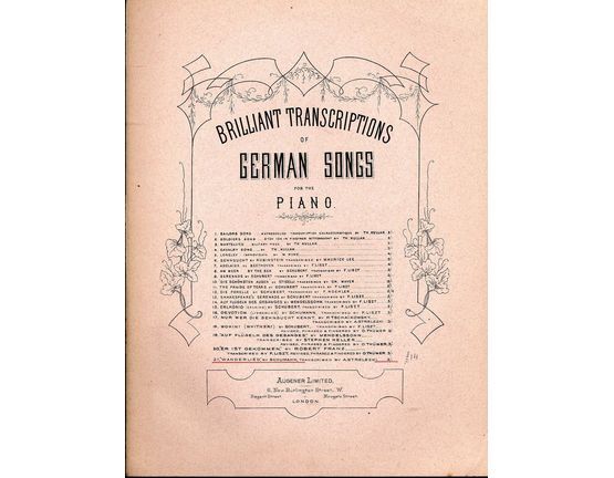 8238 | Wanderlied - No. 21 - From "Brilliant Transcriptions of German Songs for the Piano"