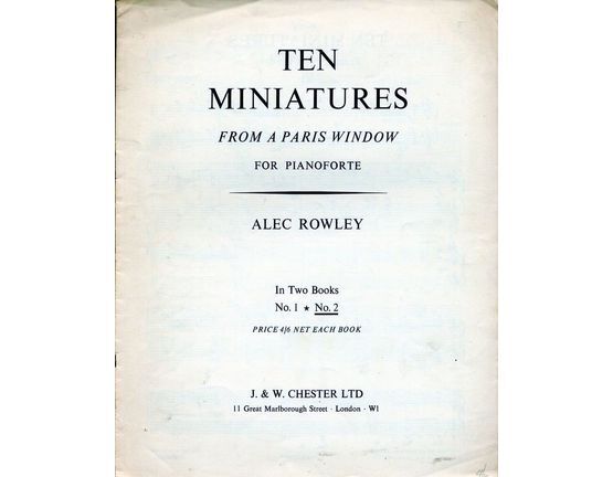 8241 | Ten Minatures from a Paris Window In Two Books- For Pianoforte - Book No. 2