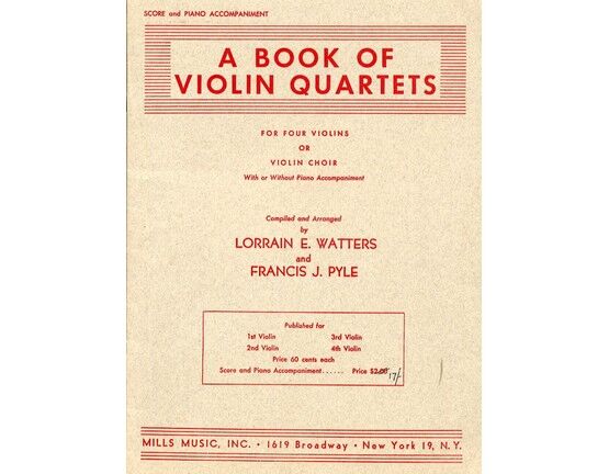 8250 | A Book of Violin Quartets - For Four Violins or Violin Choir with or without Piano accompaniment