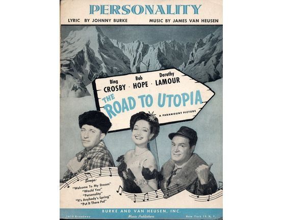 8252 | Personality - Song featuring Bing Crosby, Bob Hope, Dorothy Lamour in "Road to Utopia"