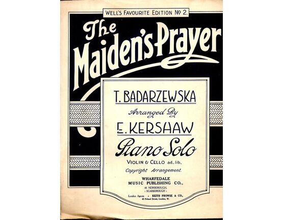 8254 | The Maiden's Prayer - Piano Solo with Violin and Cello Ad. Lib.