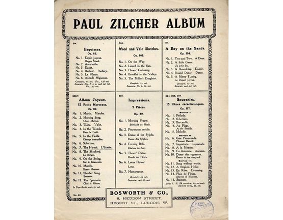 8259 | Album Joyeux - 12 Petits Morceaux - No. 7 - 12 - Op. 87 - From the Paul Zilcher Album
