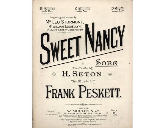 8266 | Sweet Nancy - Song in the key of B flat major for Low voice
