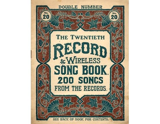 8280 | The Twentieth Record & Wireless Song Book - 200 Songs from the Records - Lyrics Only - Double Number Edition No. 20