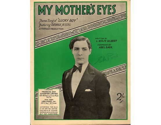 8284 | My Mother's Eyes -  Theme song of "lucky boy" - Featuring George Jessel