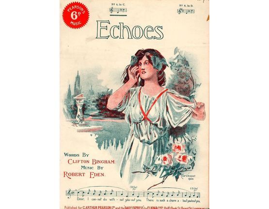 8291 | Echoes - Song - For Piano and Voice - No. 1 in key of C - Pearsons 6d music series